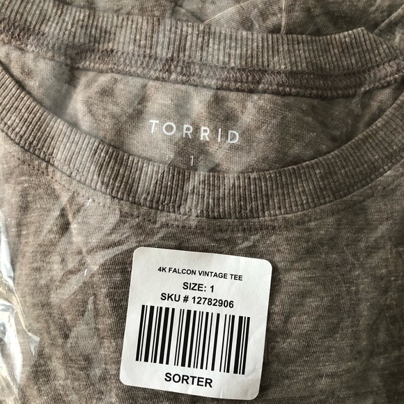 Super-Soft, Falcon Grey, Vintage Tee by Torrid in 1XL - Picture 2 of 4